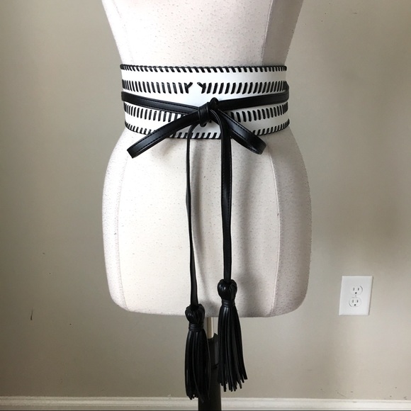 Contrast Whipstitch Obi wrap belt - Picture 2 of 5